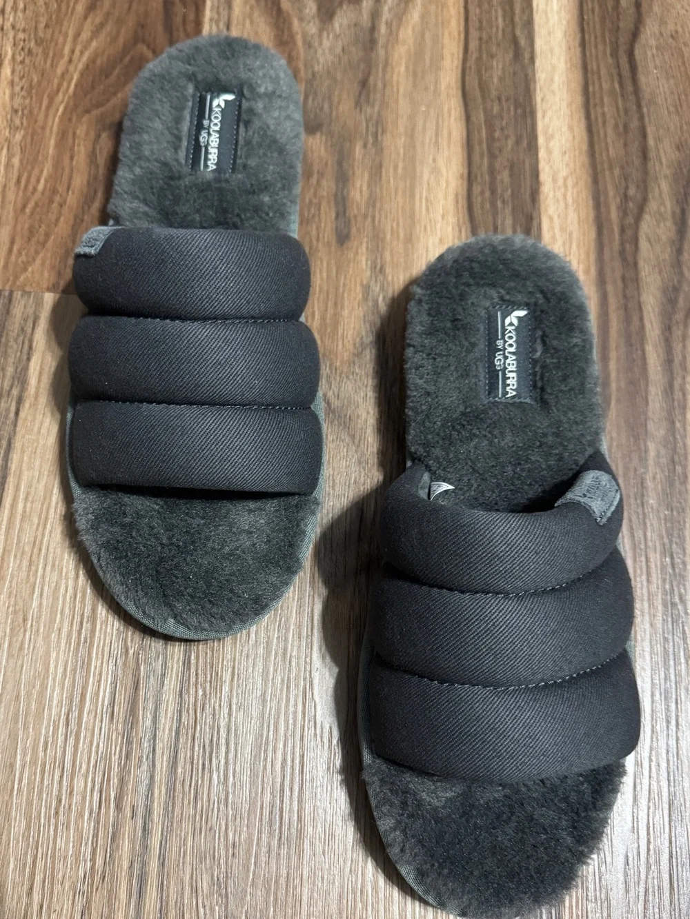 KOOLABURRA By UGG Rommie Men's Gray Slippers Faux Fur Lining Sz. 9 - Picture 2 of 9
